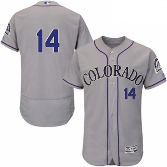 Mens Majestic Colorado Rockies 14 Tony Wolters Grey Road Flex Base Authentic Collection MLB Jersey Mens Majestic Colorado Rockies 14 Tony Wolters Grey Road Flex Base Authentic Collection MLB Jersey