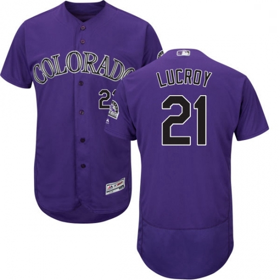 Mens Majestic Colorado Rockies 21 Jonathan Lucroy Purple Flexbase Authentic Collection MLB Jersey Mens Majestic Colorado Rockies 21 Jonathan Lucroy Purple Flexbase Authentic Collection MLB Jersey