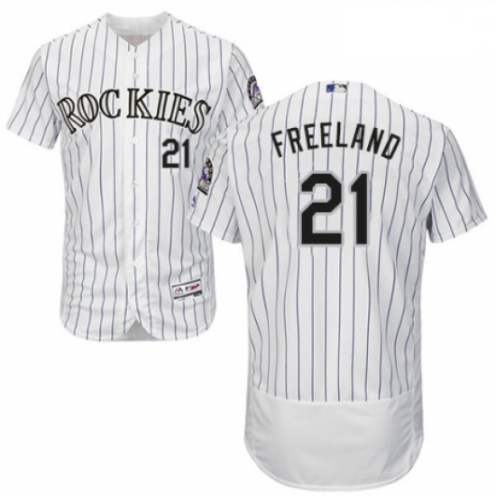 Mens Majestic Colorado Rockies 21 Kyle Freeland White Home Flex Base Authentic Collection MLB Jersey Mens Majestic Colorado Rockies 21 Kyle Freeland White Home Flex Base Authentic Collection MLB Jersey