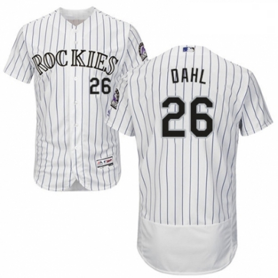 Mens Majestic Colorado Rockies 26 David Dahl White Home Flex Base Authentic Collection MLB Jersey Mens Majestic Colorado Rockies 26 David Dahl White Home Flex Base Authentic Collection MLB Jersey
