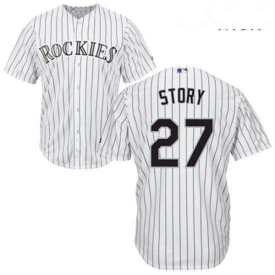 Mens Majestic Colorado Rockies 27 Trevor Story Replica White Home Cool Base MLB Jersey Mens Majestic Colorado Rockies 27 Trevor Story Replica White Home Cool Base MLB Jersey