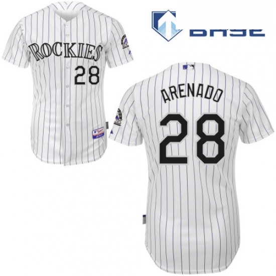 Mens Majestic Colorado Rockies 28 Nolan Arenado Replica White Home Cool Base MLB Jersey Mens Majestic Colorado Rockies 28 Nolan Arenado Replica White Home Cool Base MLB Jersey
