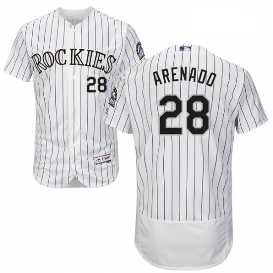 Mens Majestic Colorado Rockies 28 Nolan Arenado White Home Flex Base Authentic Collection MLB Jersey Mens Majestic Colorado Rockies 28 Nolan Arenado White Home Flex Base Authentic Collection MLB Jersey
