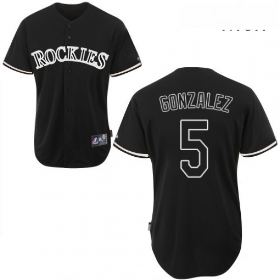 Mens Majestic Colorado Rockies 5 Carlos Gonzalez Replica Black Fashion MLB Jersey Mens Majestic Colorado Rockies 5 Carlos Gonzalez Replica Black Fashion MLB Jersey