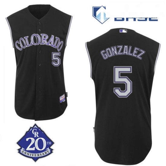 Mens Majestic Colorado Rockies 5 Carlos Gonzalez Replica Black Vest Style MLB Jersey Mens Majestic Colorado Rockies 5 Carlos Gonzalez Replica Black Vest Style MLB Jersey