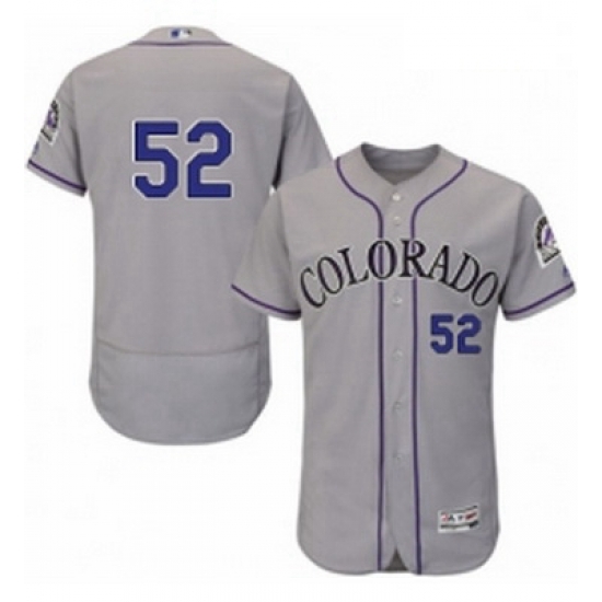 Mens Majestic Colorado Rockies 52 Chris Rusin Grey Road Flex Base Authentic Collection MLB Jersey Mens Majestic Colorado Rockies 52 Chris Rusin Grey Road Flex Base Authentic Collection MLB Jersey