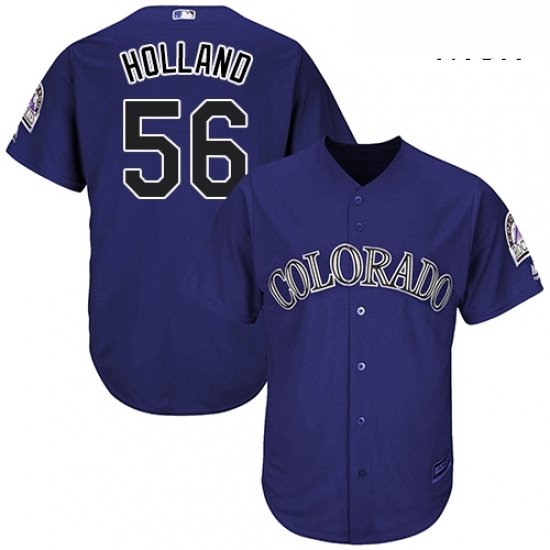 Mens Majestic Colorado Rockies 56 Greg Holland Replica Purple Alternate 1 Cool Base MLB Jersey Mens Majestic Colorado Rockies 56 Greg Holland Replica Purple Alternate 1 Cool Base MLB Jersey