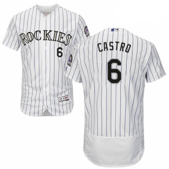 Mens Majestic Colorado Rockies 6 Daniel Castro White Home Flex Base Authentic Collection MLB Jersey Mens Majestic Colorado Rockies 6 Daniel Castro White Home Flex Base Authentic Collection MLB Jersey