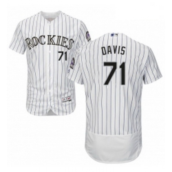 Mens Majestic Colorado Rockies 71 Wade Davis White Home Flex Base Authentic Collection MLB Jersey Mens Majestic Colorado Rockies 71 Wade Davis White Home Flex Base Authentic Collection MLB Jersey