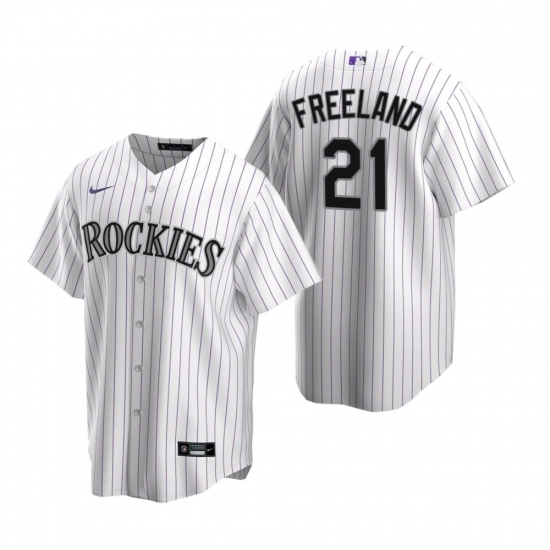 Mens Nike Colorado Rockies 21 Kyle Freeland White Home Stitched Baseball Jersey Mens Nike Colorado Rockies 21 Kyle Freeland White Home Stitched Baseball Jersey