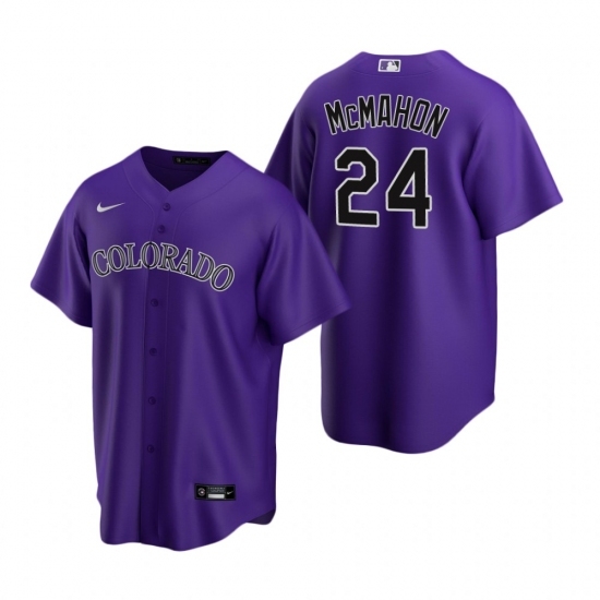 Mens Nike Colorado Rockies 24 Ryan McMahon Purple Alternate Stitched Baseball Jersey Mens Nike Colorado Rockies 24 Ryan McMahon Purple Alternate Stitched Baseball Jersey