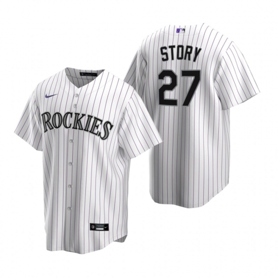 Mens Nike Colorado Rockies 27 Trevor Story White Home Stitched Baseball Jerse Mens Nike Colorado Rockies 27 Trevor Story White Home Stitched Baseball Jerse