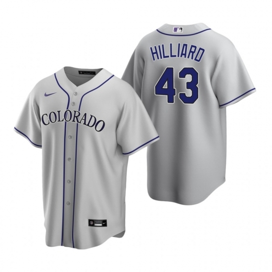 Mens Nike Colorado Rockies 43 Sam Hilliard Gray Road Stitched Baseball Jersey Mens Nike Colorado Rockies 43 Sam Hilliard Gray Road Stitched Baseball Jersey
