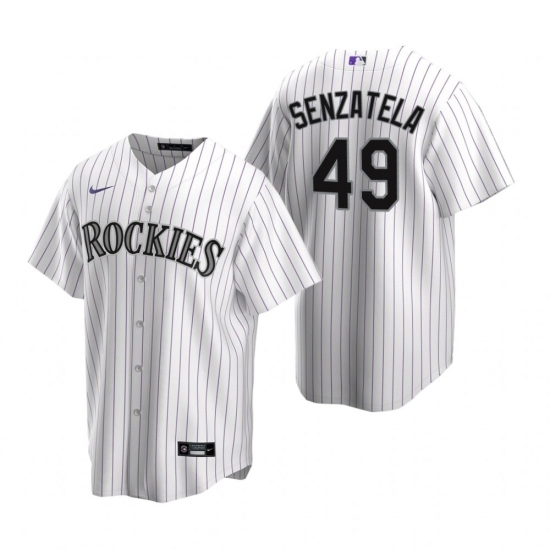Mens Nike Colorado Rockies 49 Antonio Senzatela White Home Stitched Baseball Jersey Mens Nike Colorado Rockies 49 Antonio Senzatela White Home Stitched Baseball Jersey