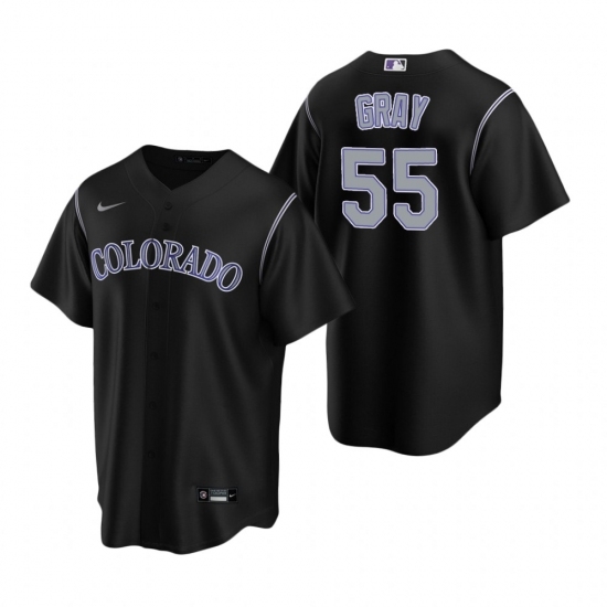 Mens Nike Colorado Rockies 55 Jon Gray Black Alternate Stitched Baseball Jerse Mens Nike Colorado Rockies 55 Jon Gray Black Alternate Stitched Baseball Jerse