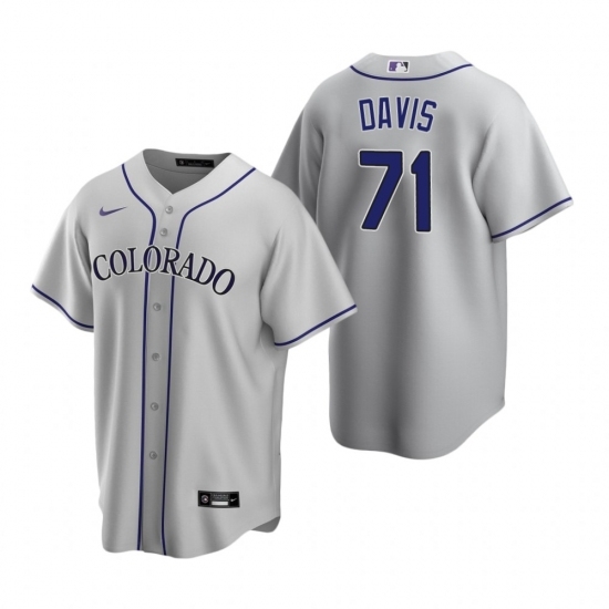 Mens Nike Colorado Rockies 71 Wade Davis Gray Road Stitched Baseball Jersey Mens Nike Colorado Rockies 71 Wade Davis Gray Road Stitched Baseball Jersey