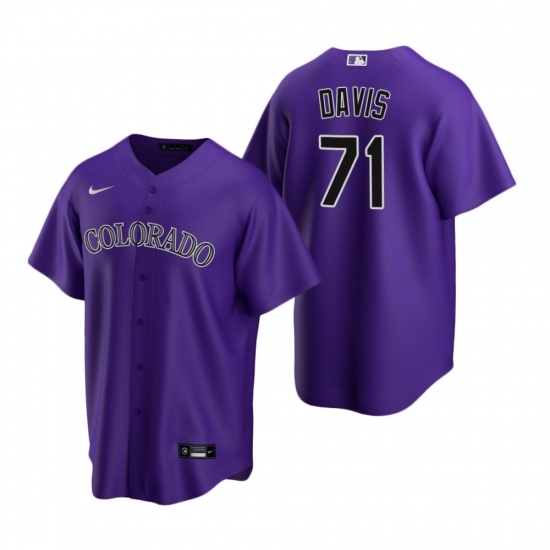 Mens Nike Colorado Rockies 71 Wade Davis Purple Alternate Stitched Baseball Jersey Mens Nike Colorado Rockies 71 Wade Davis Purple Alternate Stitched Baseball Jersey