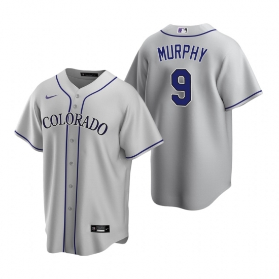 Mens Nike Colorado Rockies 9 Daniel Murphy Gray Road Stitched Baseball Jersey Mens Nike Colorado Rockies 9 Daniel Murphy Gray Road Stitched Baseball Jersey
