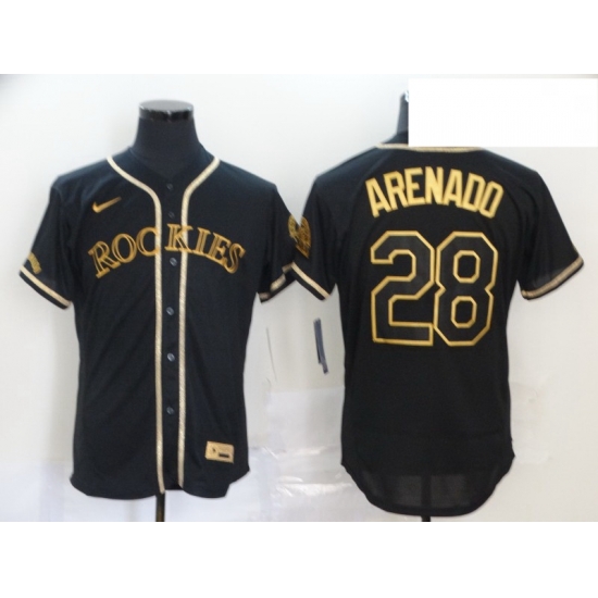 Rockies 28 Nolan Arenado Black Gold 2020 Nike Flexbase Jersey Rockies 28 Nolan Arenado Black Gold 2020 Nike Flexbase Jersey