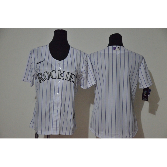 Women Rockies Blank White Women Cool Base Jersey Women Rockies Blank White Women Cool Base Jersey