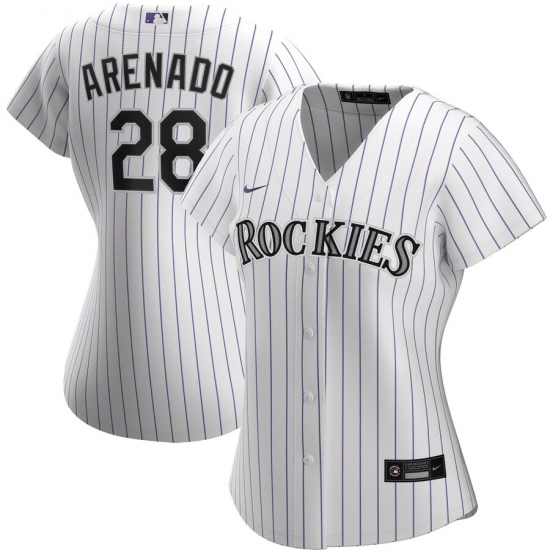 Colorado Rockies 28 Nolan Arenado Nike Women Home 2020 MLB Player Jersey White Colorado Rockies 28 Nolan Arenado Nike Women Home 2020 MLB Player Jersey White