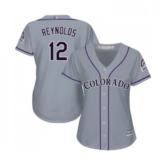 Womens Colorado Rockies 12 Mark Reynolds Replica Grey Road Cool Base Baseball Jersey Womens Colorado Rockies 12 Mark Reynolds Replica Grey Road Cool Base Baseball Jersey