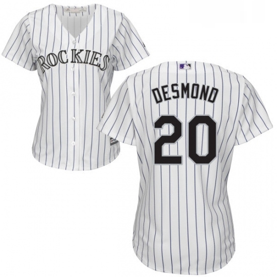 Womens Majestic Colorado Rockies 20 Ian Desmond Authentic White Home Cool Base MLB Jersey Womens Majestic Colorado Rockies 20 Ian Desmond Authentic White Home Cool Base MLB Jersey