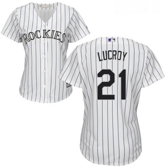Womens Majestic Colorado Rockies 21 Jonathan Lucroy Authentic White Home Cool Base MLB Jersey Womens Majestic Colorado Rockies 21 Jonathan Lucroy Authentic White Home Cool Base MLB Jersey