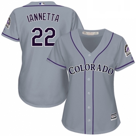 Womens Majestic Colorado Rockies 22 Chris Iannetta Replica Grey Road Cool Base MLB Jersey Womens Majestic Colorado Rockies 22 Chris Iannetta Replica Grey Road Cool Base MLB Jersey