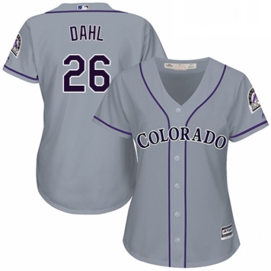 Womens Majestic Colorado Rockies 26 David Dahl Replica Grey Road Cool Base MLB Jersey Womens Majestic Colorado Rockies 26 David Dahl Replica Grey Road Cool Base MLB Jersey