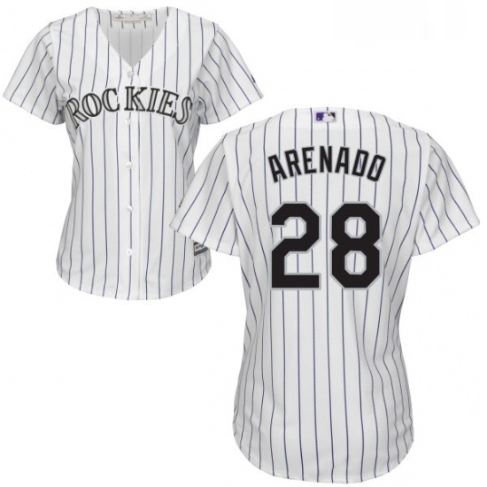Womens Majestic Colorado Rockies 28 Nolan Arenado Replica White Home Cool Base MLB Jersey Womens Majestic Colorado Rockies 28 Nolan Arenado Replica White Home Cool Base MLB Jersey