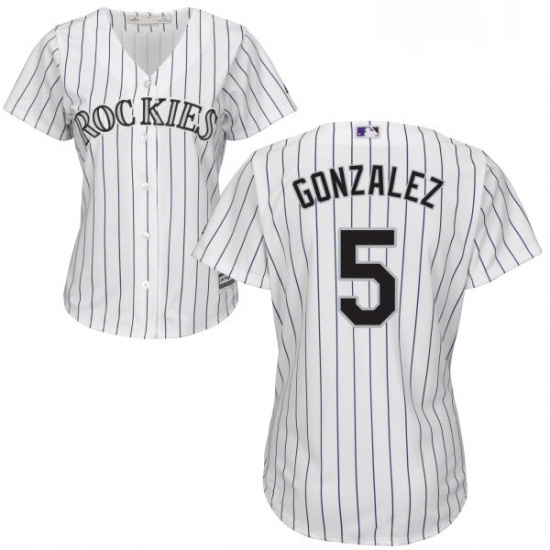 Womens Majestic Colorado Rockies 5 Carlos Gonzalez Replica White Home Cool Base MLB Jersey Womens Majestic Colorado Rockies 5 Carlos Gonzalez Replica White Home Cool Base MLB Jersey