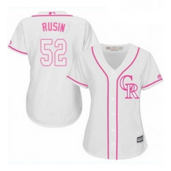 Womens Majestic Colorado Rockies 52 Chris Rusin Authentic White Fashion Cool Base MLB Jersey Womens Majestic Colorado Rockies 52 Chris Rusin Authentic White Fashion Cool Base MLB Jersey