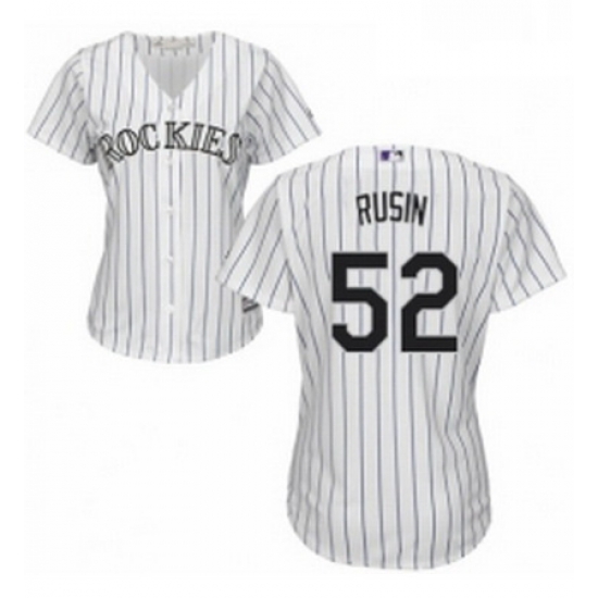 Womens Majestic Colorado Rockies 52 Chris Rusin Authentic White Home Cool Base MLB Jersey Womens Majestic Colorado Rockies 52 Chris Rusin Authentic White Home Cool Base MLB Jersey