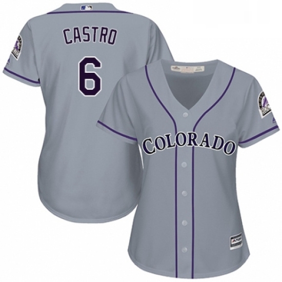 Womens Majestic Colorado Rockies 6 Daniel Castro Authentic Grey Road Cool Base MLB Jersey Womens Majestic Colorado Rockies 6 Daniel Castro Authentic Grey Road Cool Base MLB Jersey