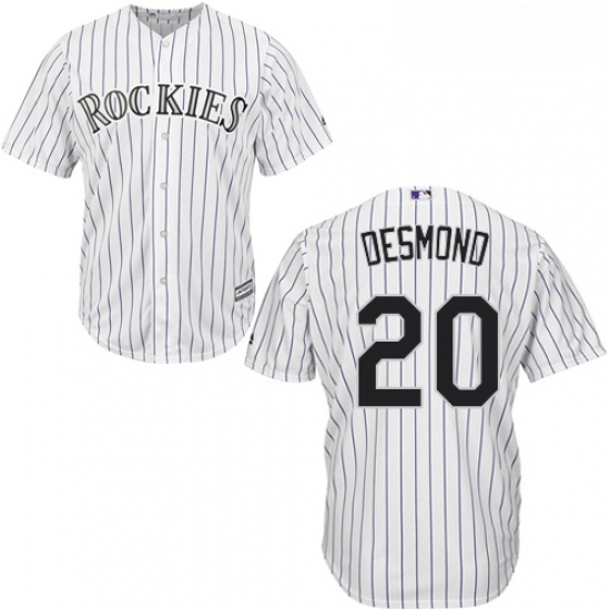 Youth Majestic Colorado Rockies 20 Ian Desmond Replica White Home Cool Base MLB Jersey Youth Majestic Colorado Rockies 20 Ian Desmond Replica White Home Cool Base MLB Jersey