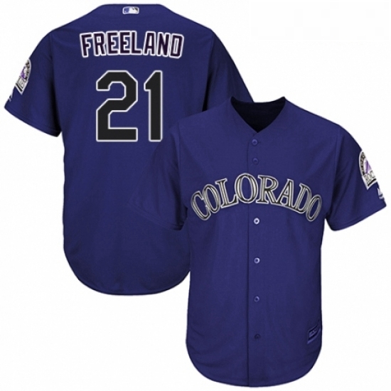 Youth Majestic Colorado Rockies 21 Kyle Freeland Replica Purple Alternate 1 Cool Base MLB Jersey Youth Majestic Colorado Rockies 21 Kyle Freeland Replica Purple Alternate 1 Cool Base MLB Jersey