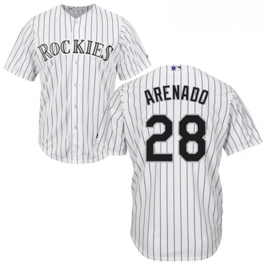 Youth Majestic Colorado Rockies 28 Nolan Arenado Authentic White Home Cool Base MLB Jersey Youth Majestic Colorado Rockies 28 Nolan Arenado Authentic White Home Cool Base MLB Jersey