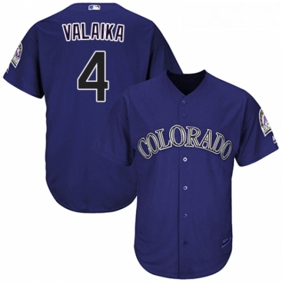 Youth Majestic Colorado Rockies 4 Pat Valaika Replica Purple Alternate 1 Cool Base MLB Jersey Youth Majestic Colorado Rockies 4 Pat Valaika Replica Purple Alternate 1 Cool Base MLB Jersey