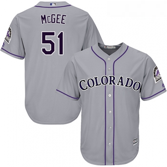 Youth Majestic Colorado Rockies 51 Jake McGee Replica Grey Road Cool Base MLB Jersey Youth Majestic Colorado Rockies 51 Jake McGee Replica Grey Road Cool Base MLB Jersey