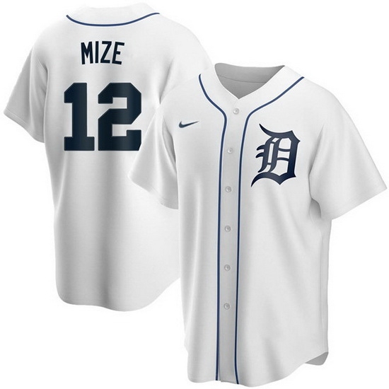 Men Detroit Tigers 12 Casey Mize White Cool Base Stitched jersey Men Detroit Tigers 12 Casey Mize White Cool Base Stitched jersey