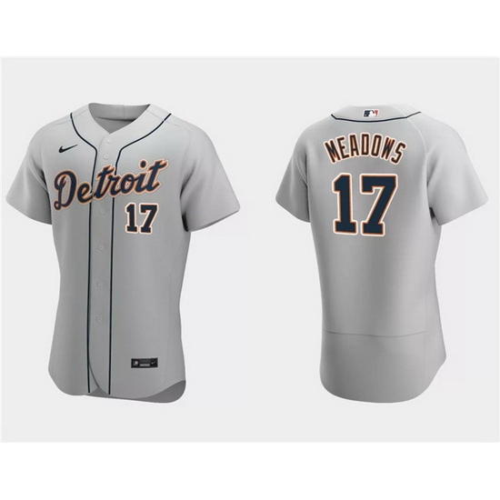 Men Detroit Tigers 17 Austin Meadows Grey Flex Base Stitched Jersey Men Detroit Tigers 17 Austin Meadows Grey Flex Base Stitched Jersey