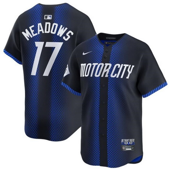 Men Detroit Tigers 17 Parker Meadows 2024 Navy City Connect Cool Base Limited Stitched Jersey Men Detroit Tigers 17 Parker Meadows 2024 Navy City Connect Cool Base Limited Stitched Jersey