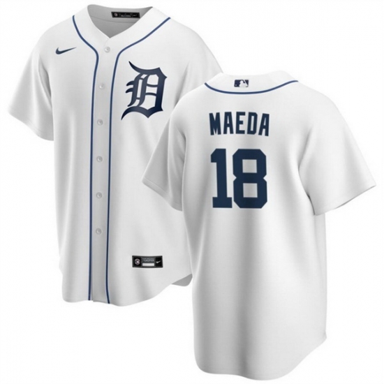Men Detroit Tigers 18 Kenta Maeda White Cool Base Stitched Jersey Men Detroit Tigers 18 Kenta Maeda White Cool Base Stitched Jersey