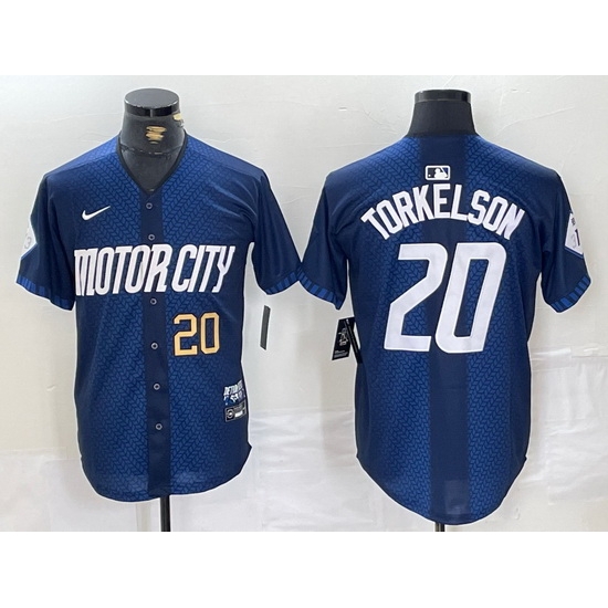 Men Detroit Tigers 20 Spencer Torkelson 2024 Navy City Connect Cool Base Limited jerseys 2 Men Detroit Tigers 20 Spencer Torkelson 2024 Navy City Connect Cool Base Limited jerseys 2