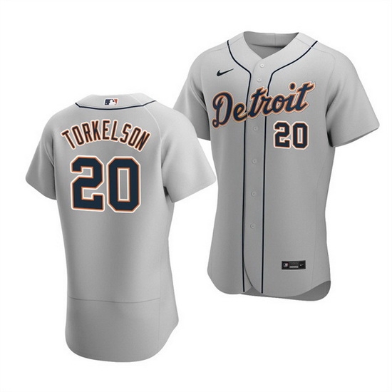 Men Detroit Tigers 20 Spencer Torkelson Gray Flex Base Stitched jersey Men Detroit Tigers 20 Spencer Torkelson Gray Flex Base Stitched jersey