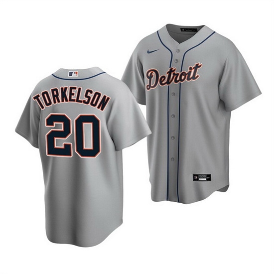 Men Detroit Tigers 20 Spencer Torkelson Grey Cool Base Stitched jersey Men Detroit Tigers 20 Spencer Torkelson Grey Cool Base Stitched jersey