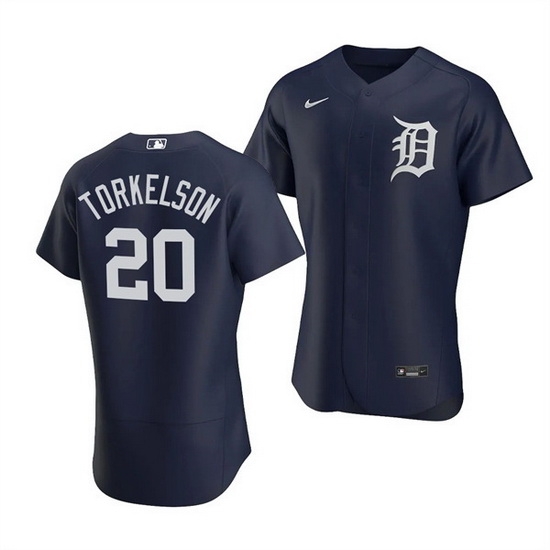 Men Detroit Tigers 20 Spencer Torkelson Navy Flex Base Stitched jersey Men Detroit Tigers 20 Spencer Torkelson Navy Flex Base Stitched jersey