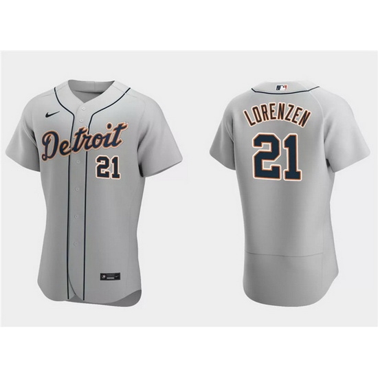 Men Detroit Tigers 21 Michael Lorenzen Grey Flex Base Stitched Jersey Men Detroit Tigers 21 Michael Lorenzen Grey Flex Base Stitched Jersey