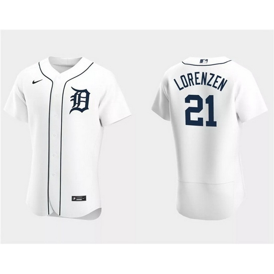 Men Detroit Tigers 21 Michael Lorenzen White Flex Base Stitched Jersey Men Detroit Tigers 21 Michael Lorenzen White Flex Base Stitched Jersey